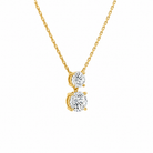 Valora Round Duo Drop Lab-Grown Diamond Necklace in 18K Yellow Gold, alternate product view