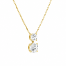 Valora Round Duo Drop Diamond Necklace in 18K Yellow Gold second product view
