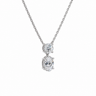 Valora Oval & Round Duo Drop Lab-Grown Diamond Necklace in Platinum, alternate product view