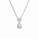 Valora Pear & Round Duo Drop Lab-Grown Diamond Necklace in Platinum, alternate product view