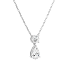 Valora Pear & Round Duo Drop Diamond Necklace in Platinum second product view