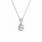Soraya Halo Duo Drop Lab-Grown Diamond Necklace in Platinum, alternate product view