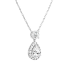 Soraya Halo Duo Drop Diamond Necklace in 14K White Gold second product view