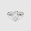 Marquise Engraved Vintage Side Stone Ring spin video
