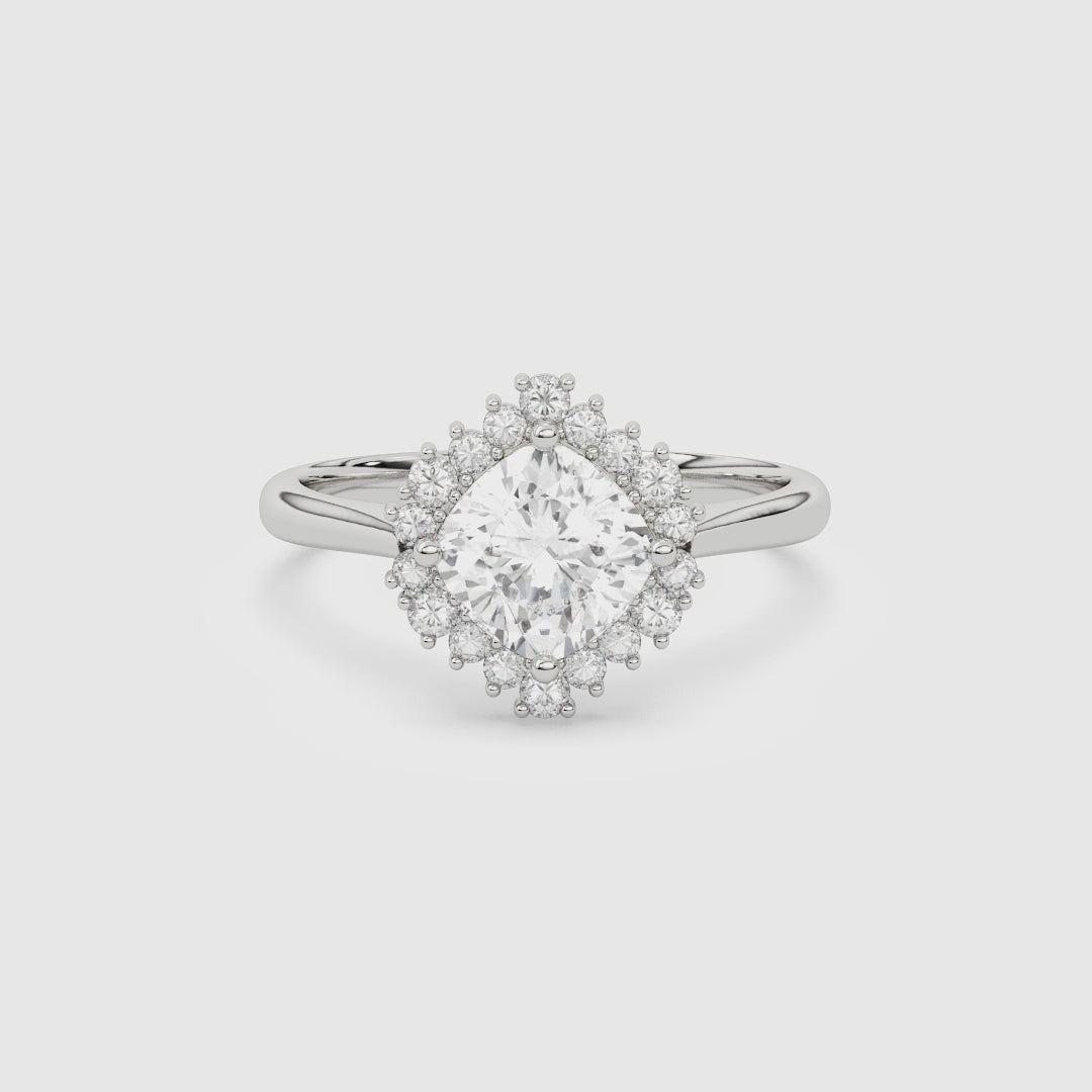 Cushion Cluster Halo spin video