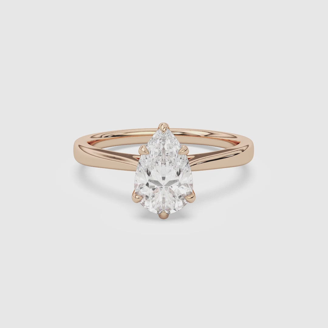 Pear Tapered Solitaire spin video