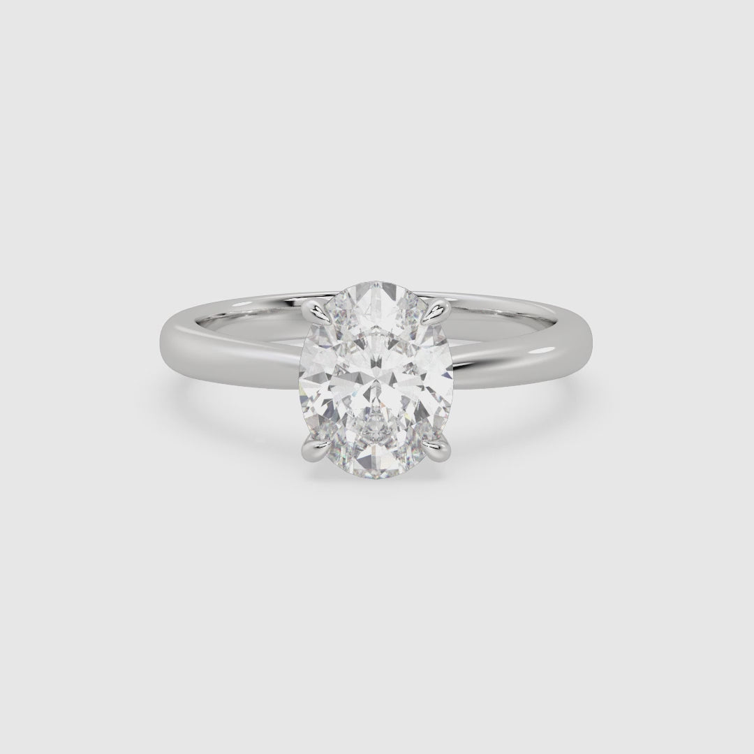 Oval Classic Basket Plain Solitaire spin video