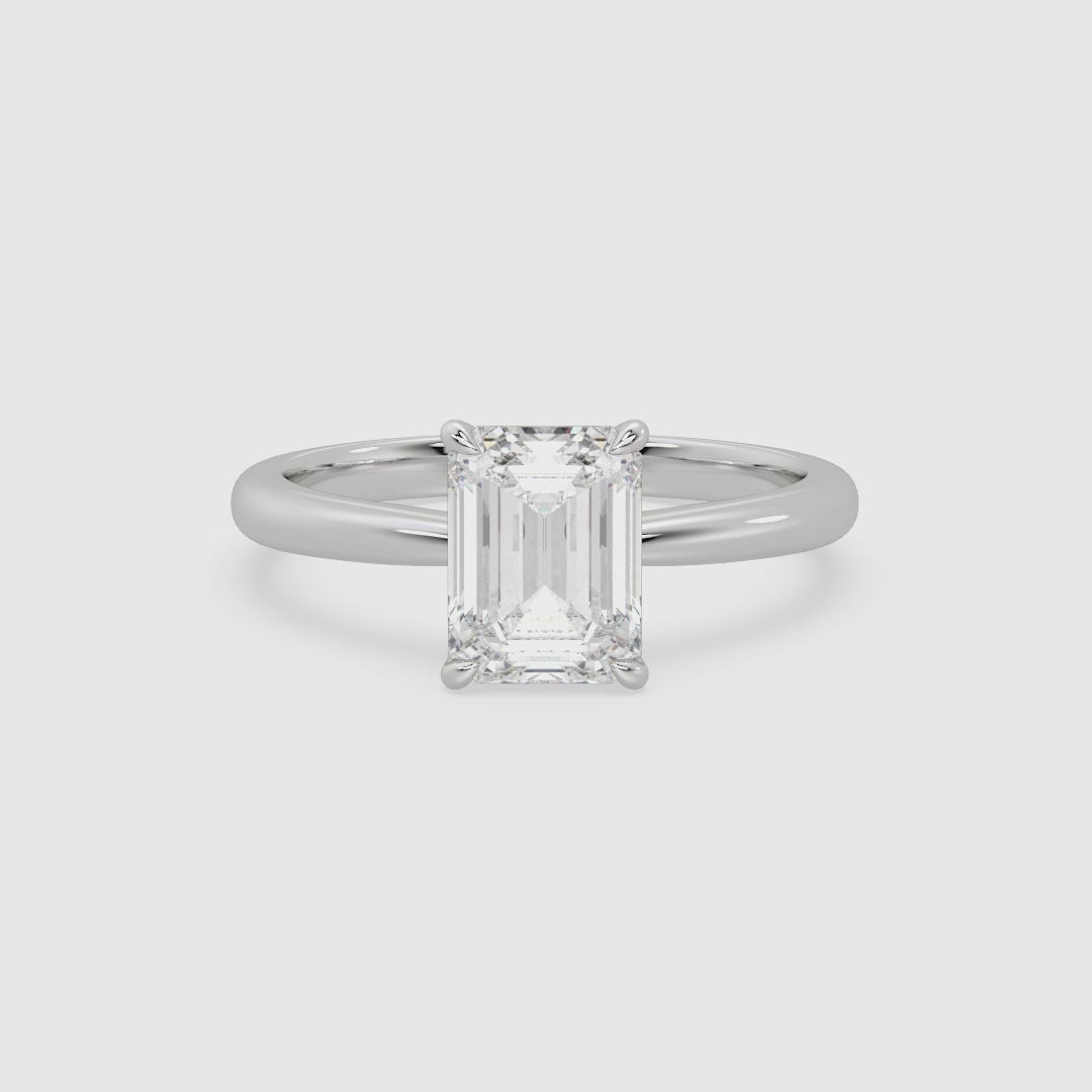 Emerald Classic Basket Plain Solitaire spin video
