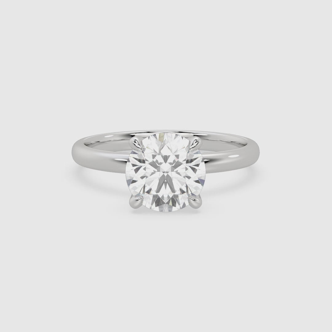 Round Petite Classic Solitaire spin video