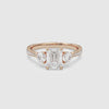 Emerald Round Side Three Stone Pavé spin video