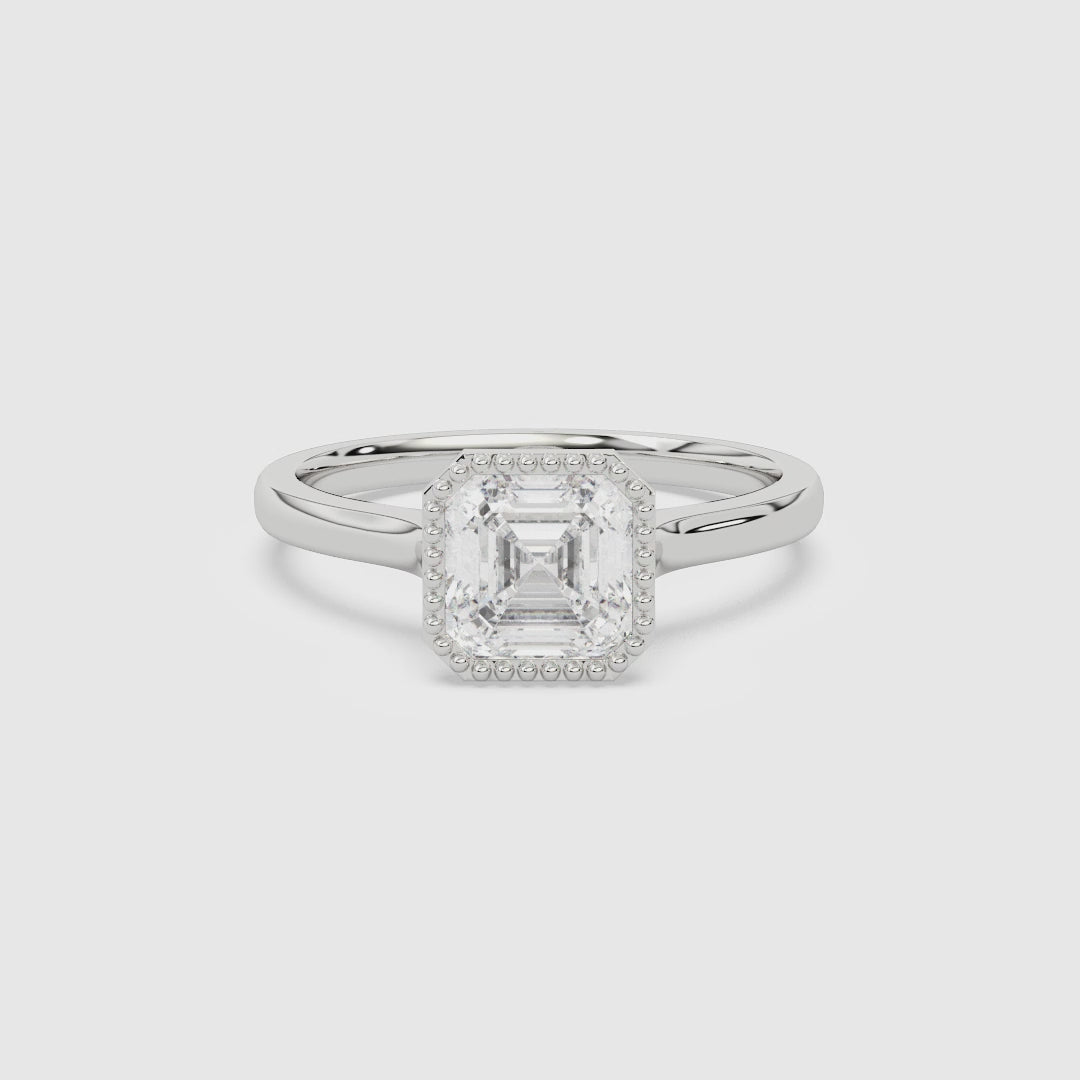 Asscher Milgrain Bezel Solitaire spin video