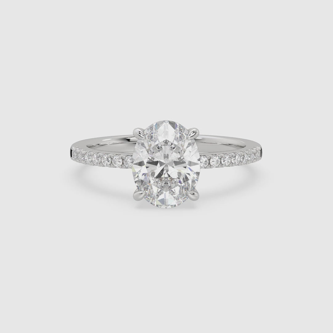 Oval Classic Basket Pavé Solitaire spin video