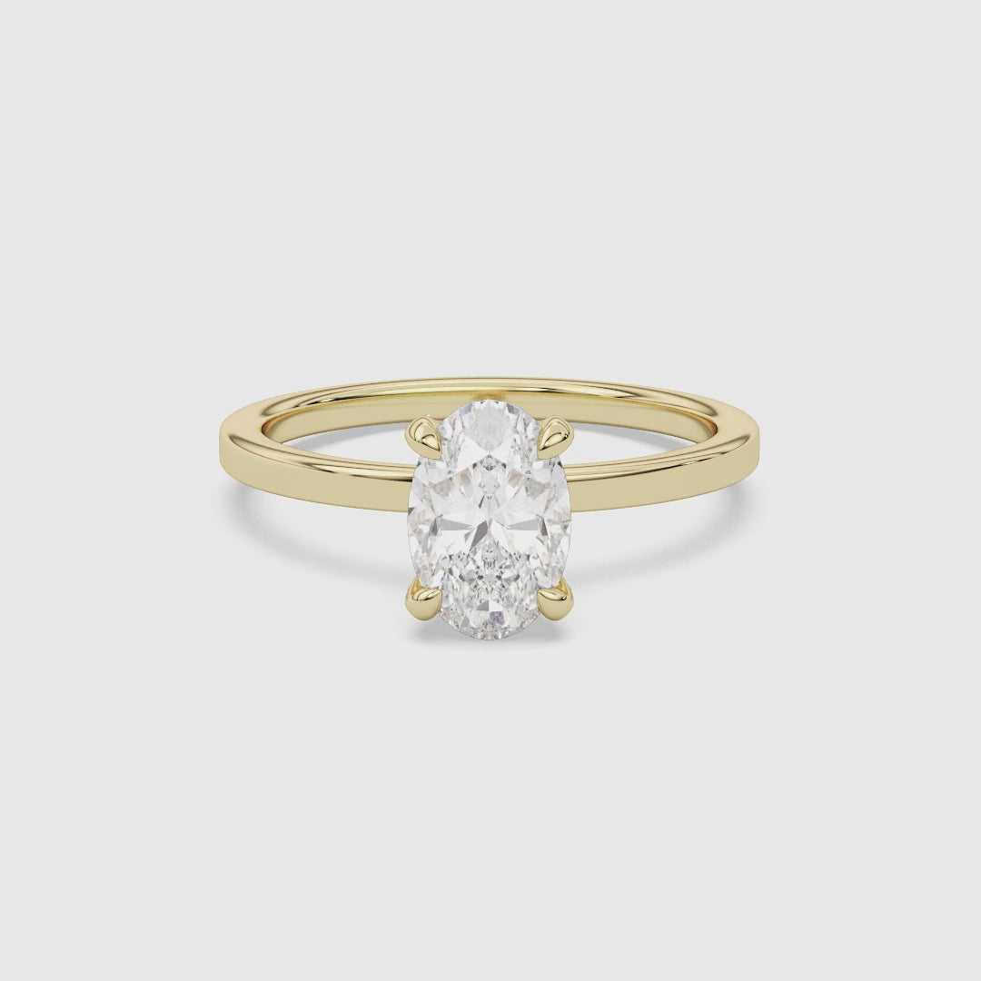 Oval Hidden Halo Accent Plain spin video