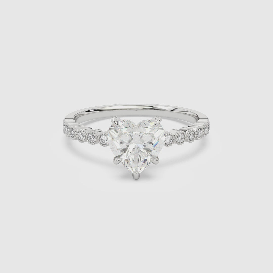 Heart Accent Shoulder Solitaire spin video