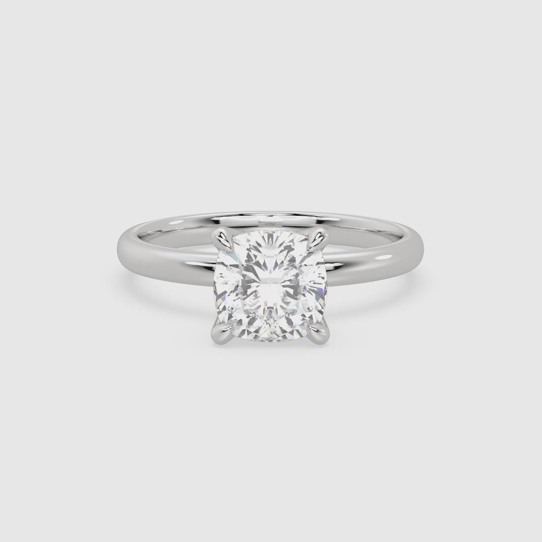 Cushion Petite Classic Solitaire spin video