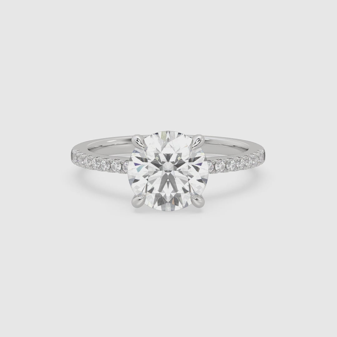 Round Classic Basket Pavé Solitaire spin video