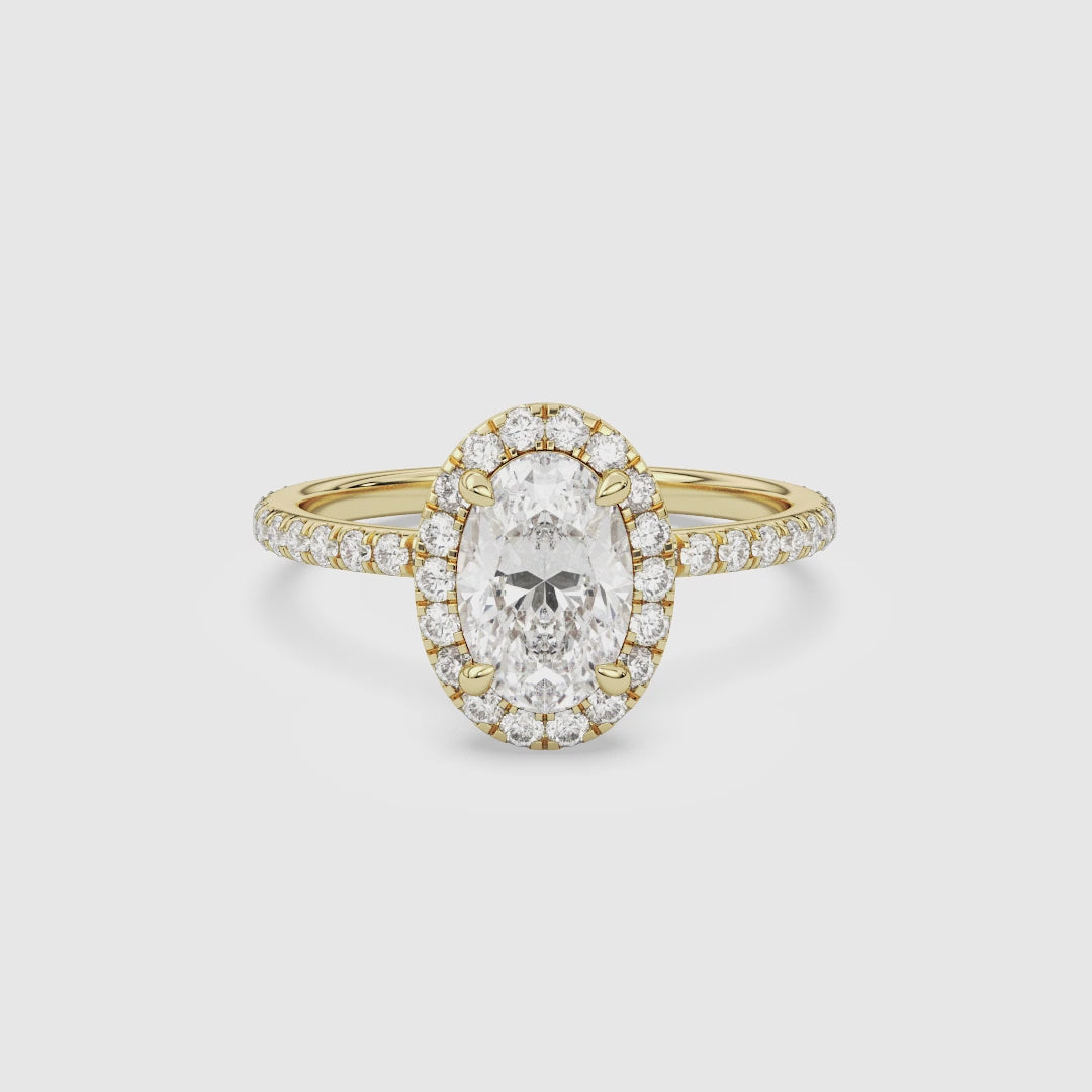 Oval Scalloped Halo Pavé spin video
