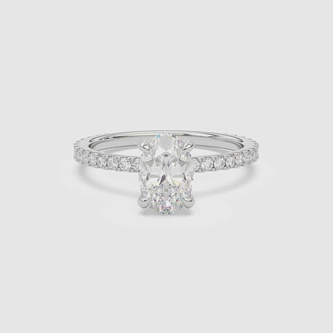 Oval Hidden Halo Accent Luxe Pavé spin video