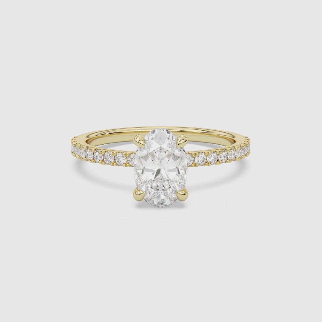 Oval Hidden Halo Accent Pavé spin video