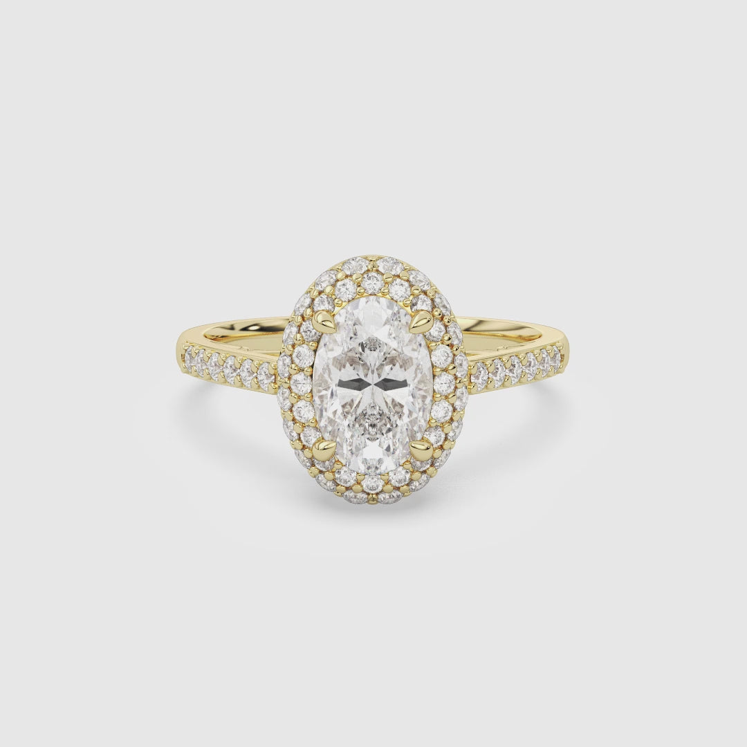 Oval Regal Halo Pavé spin video