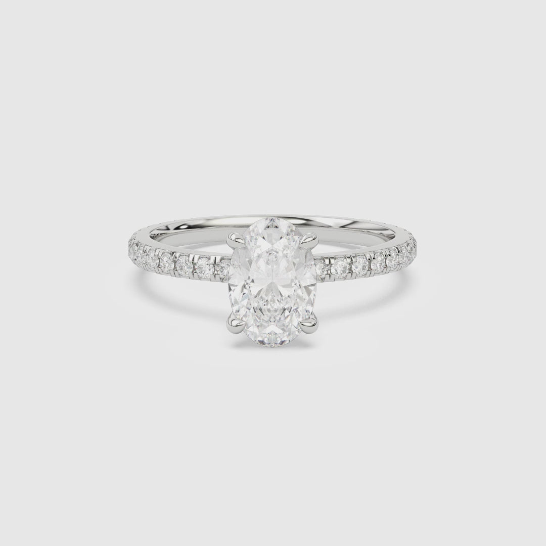 Oval Hidden Halo Crown Pavé spin video