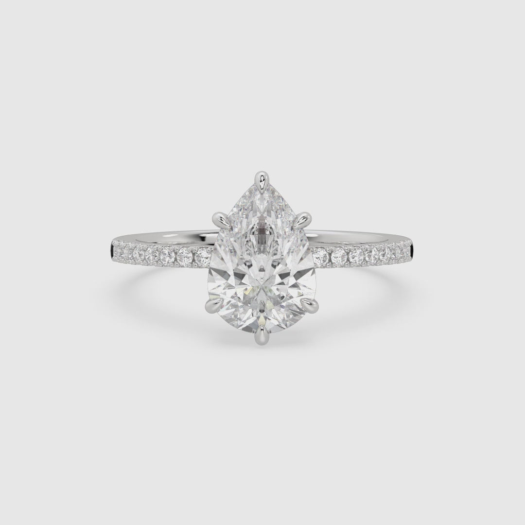 Pear Classic Basket Pavé Solitaire spin video
