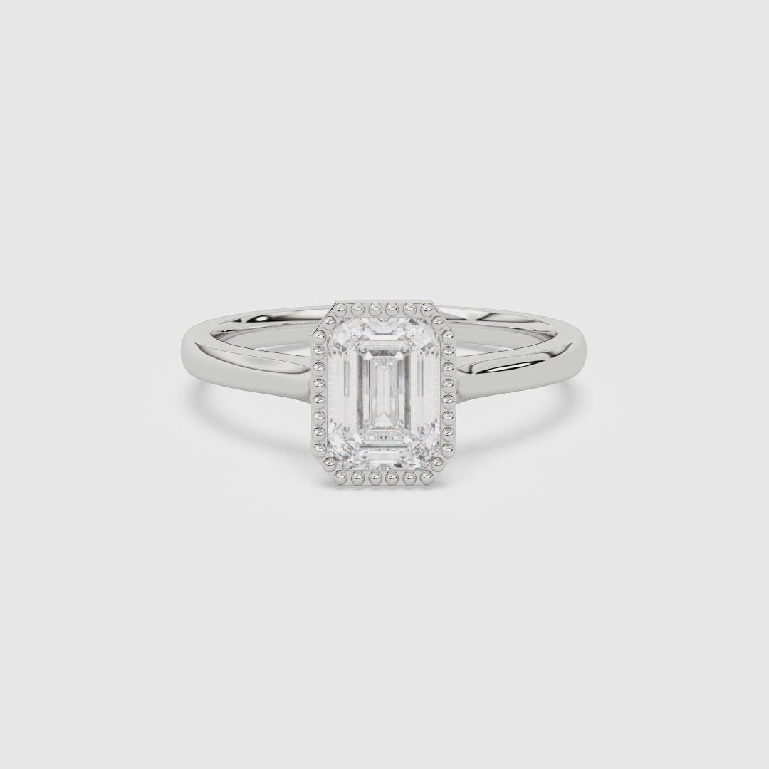 Emerald Milgrain Bezel Solitaire spin video