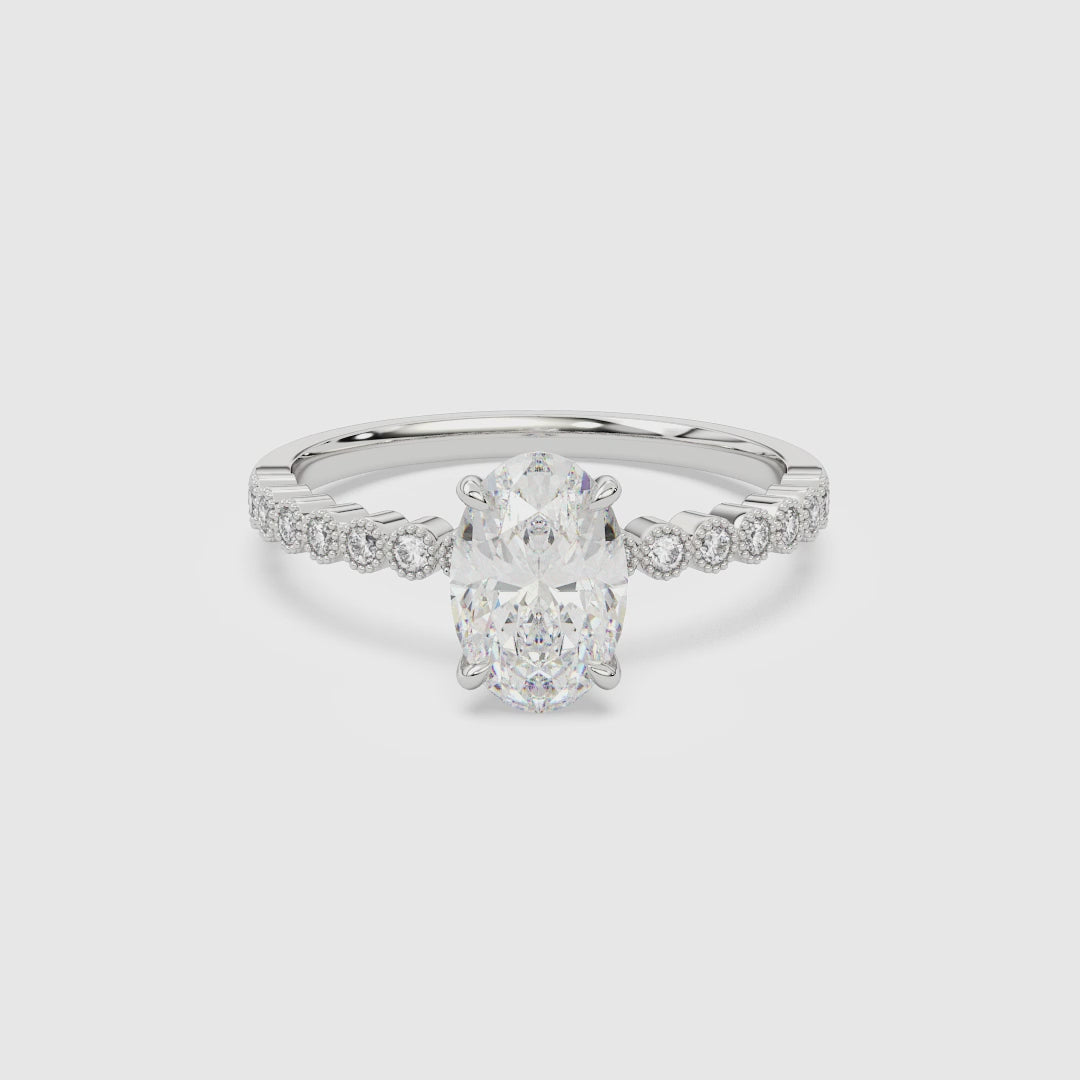 Oval Accent Shoulder Solitaire spin video