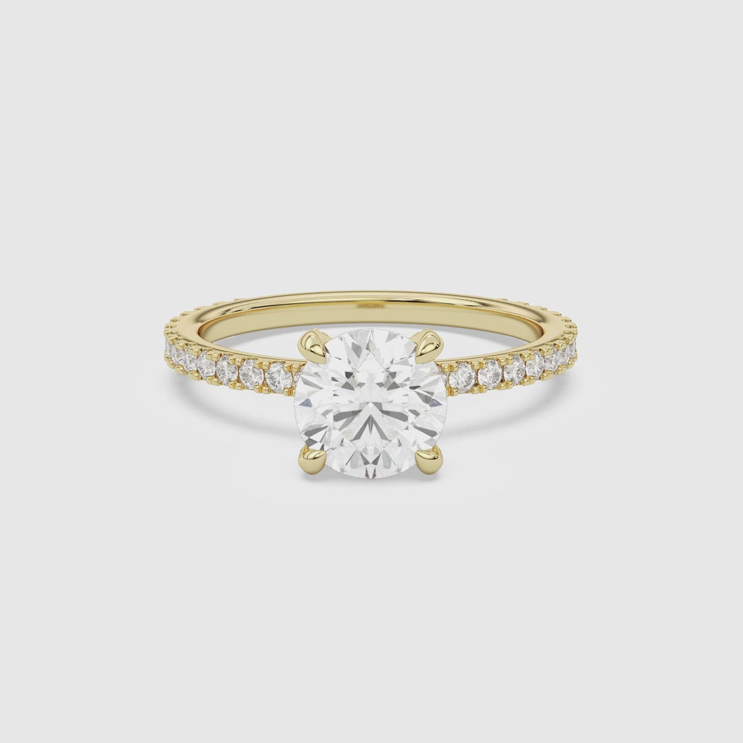 Round Hidden Halo Accent Luxe Pavé spin video