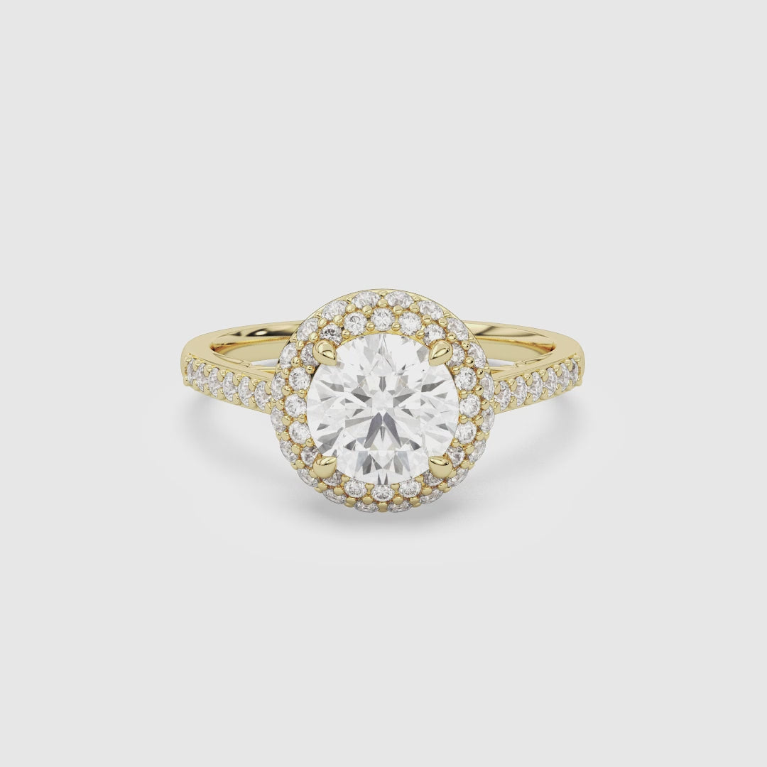 Round Regal Halo Pavé spin video