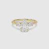 Pear Ornate Accented Three Stone spin video