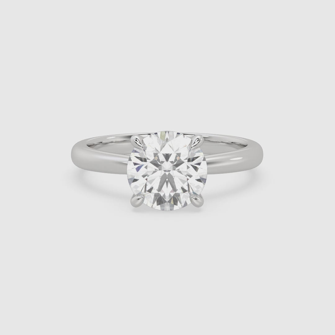 Round Classic Basket Plain Solitaire spin video