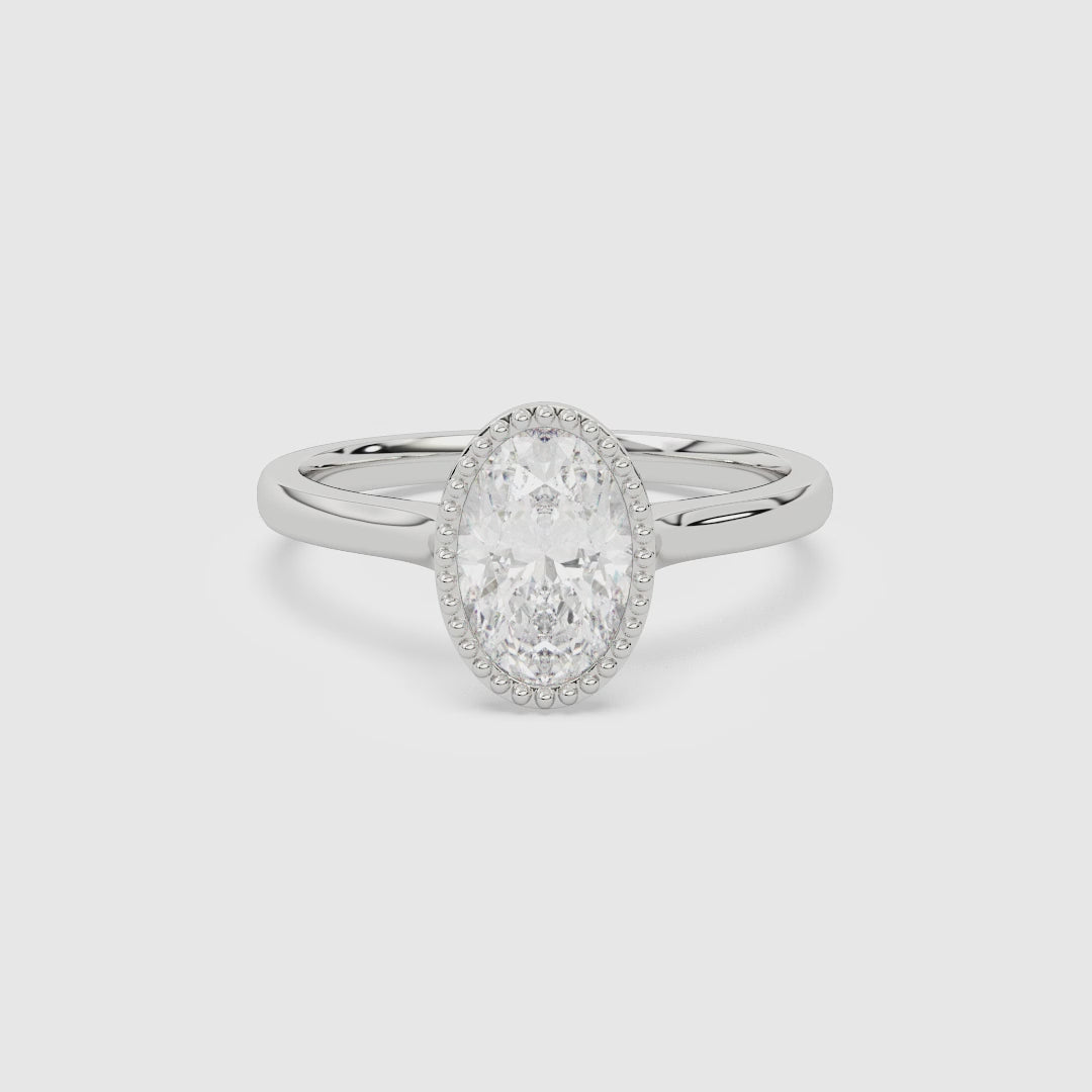 Oval Milgrain Bezel Solitaire spin video