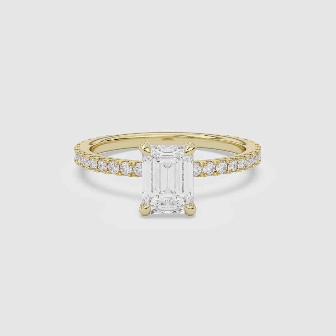Emerald Hidden Halo Accent Luxe Pavé spin video
