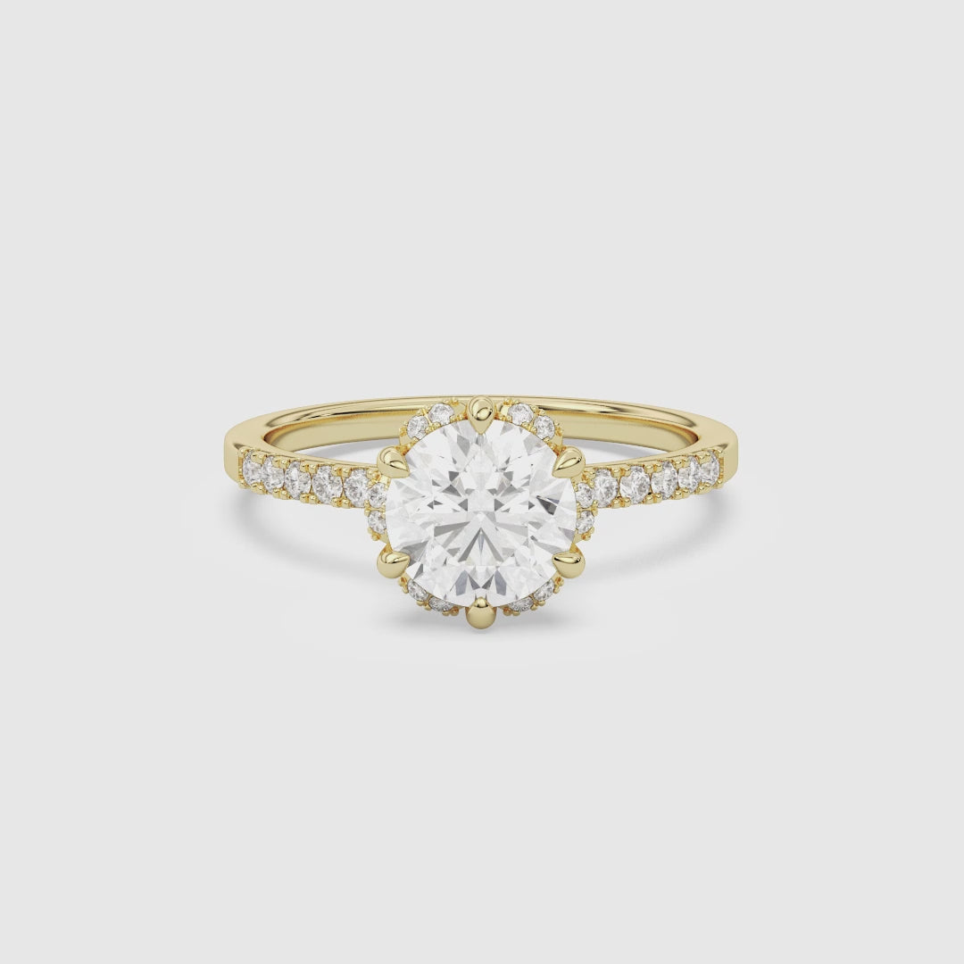 Round Crown Halo Pavé spin video
