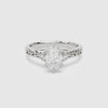 Oval Engraved Vintage Side Stone Ring spin video