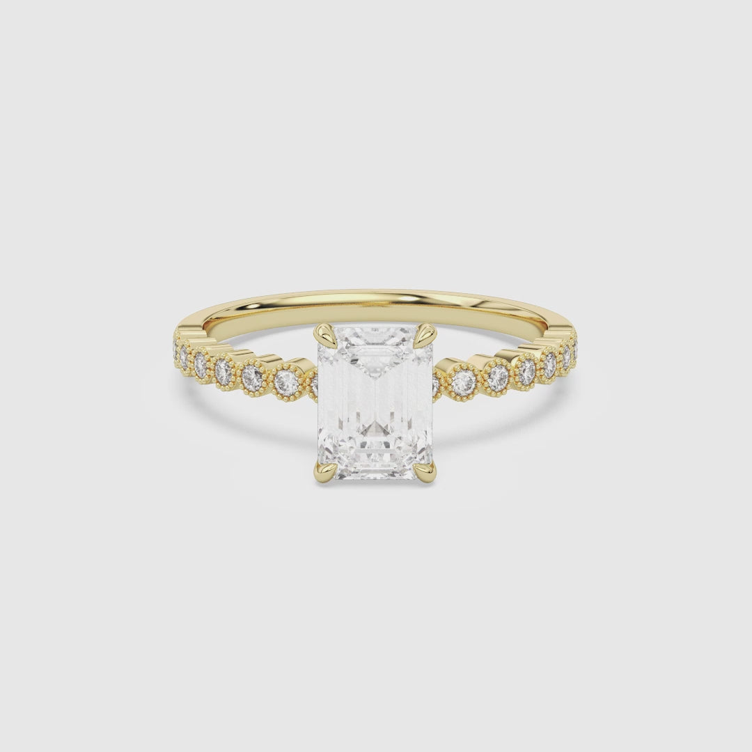 Emerald Accent Shoulder Solitaire spin video