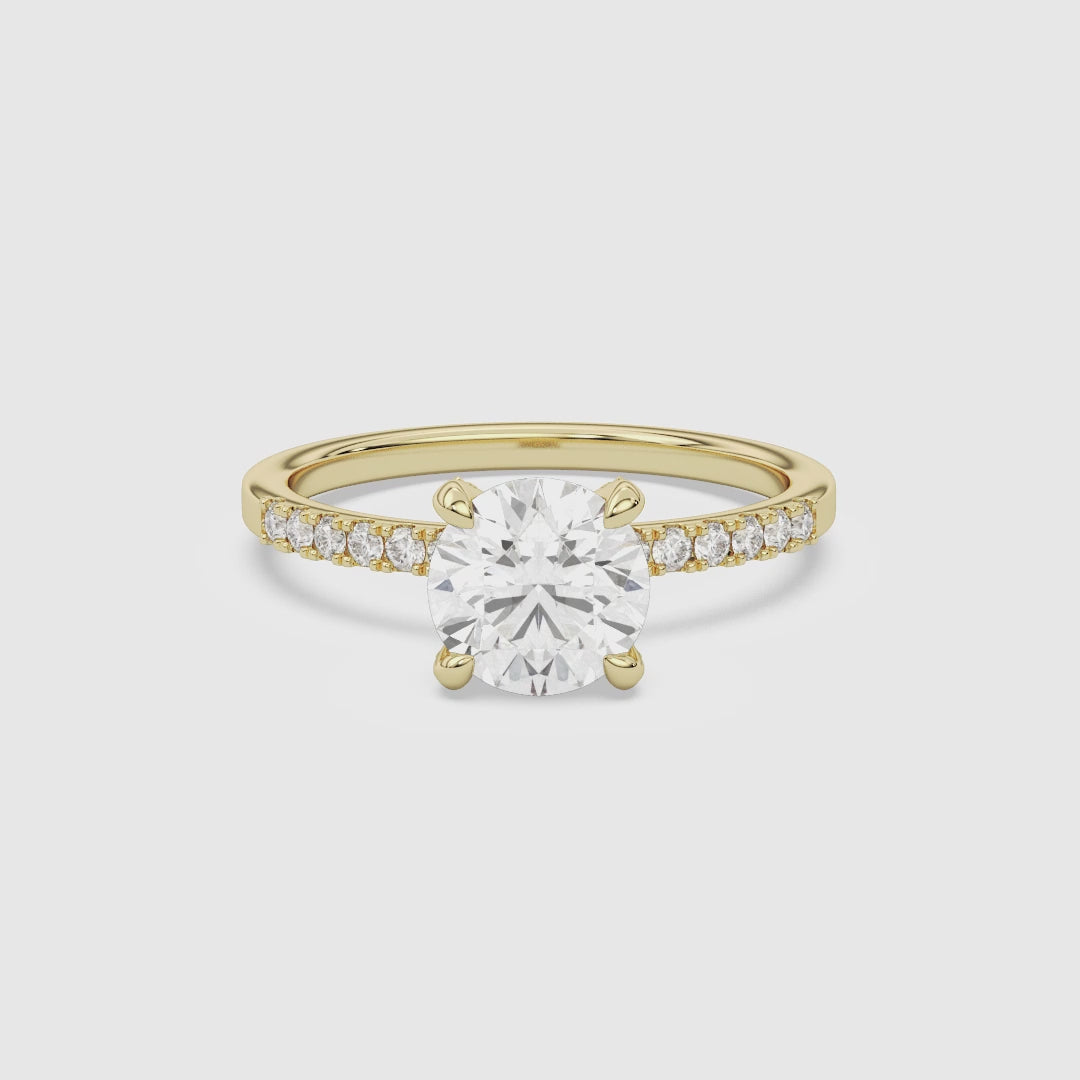 Round Hidden Halo Accent Petite Pavé spin video