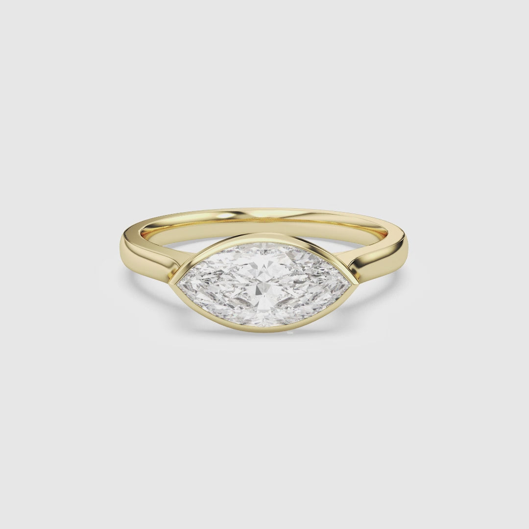 Marquise East-West Bezel Solitaire spin video