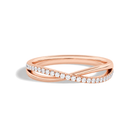 Aline Accented Cross Lab Grown Diamond Ring in 14K Rose Gold
