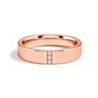 Rowena Cut Three Stone Minimalist Lab Grown Diamond Wedding Band in 14K Rose Gold