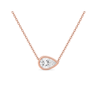 Sienna Bezel Solitaire Lab Grown Diamond Necklace in 14K Rose Gold