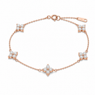Mirabel Fleur Multi Station Charm Lab Grown Diamond Bracelet in 14K Rose Gold