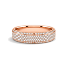 Lenora Beveled Pave Lab Grown Diamond Wedding Band in 14K Rose Gold