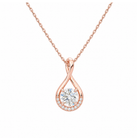 Nelle Accented Twist Lab Grown Diamond Pendant Necklace in 14K Rose Gold