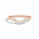 Maelle Curved Contoured 5 Stone Lab Grown Diamond Wedding Band in 14K Rose Gold