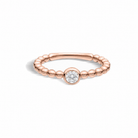 Celia Beaded Bezel Solitaire Lab Grown Diamond Ring in 14K Rose Gold