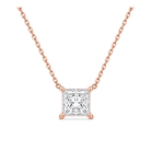 Solenne Solitaire Lab Grown Diamond Necklace in 14K Rose Gold