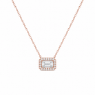 Jessa Halo Lab Grown Diamond Necklace in 14K Rose Gold