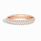 Liora Luxe Pave Half Coverage Lab Grown Diamond Ring in 14K Rose Gold